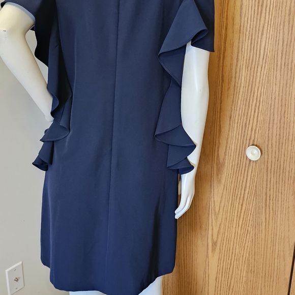 Vince Camuto Navy Cold Shoulder Mini Dress - Picture 3 of 6